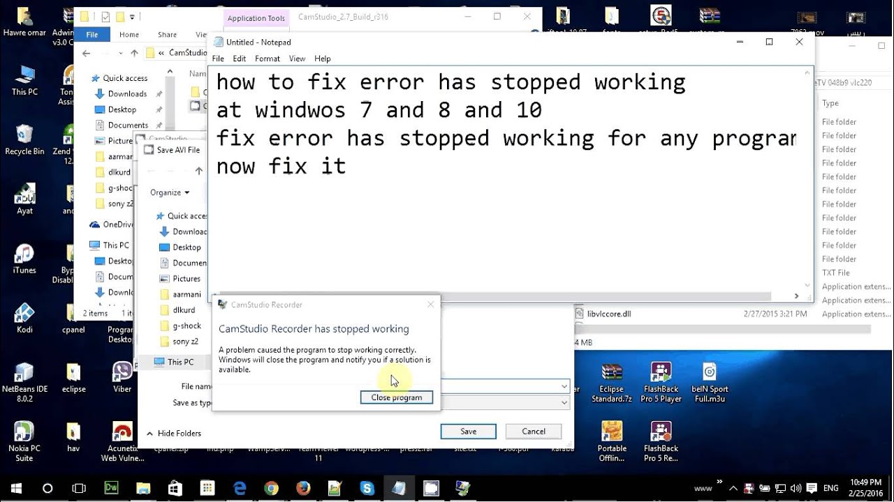 windows 10 program not responding